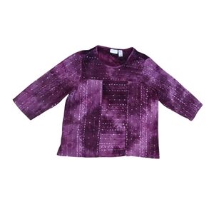 Alfred Dunner Sequinned Purple Blouse Women's 1X Plus Size